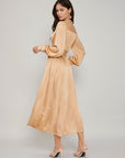 MOTF PREMIUM GATHERED BALLOON SLEEVE FLOWY DRESS