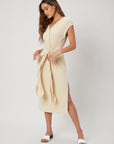 MOTF PREMIUM VISCOSE FITTED KNOTTED DRESS