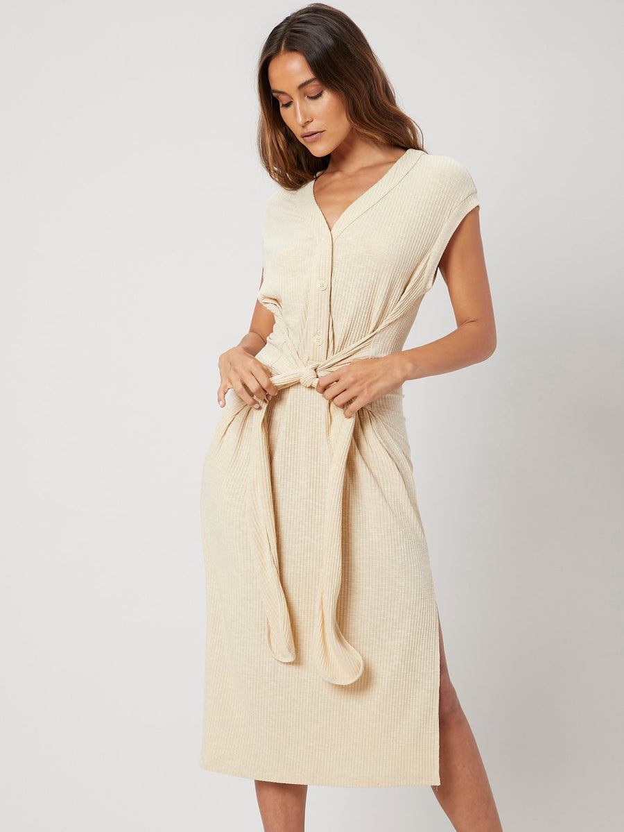 MOTF PREMIUM VISCOSE FITTED KNOTTED DRESS