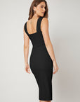 MOTF ECO RECYCLED POLYESTER BLEND SLIT DRESS