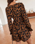 Frenchy Allover Print Flounce Sleeve Dress